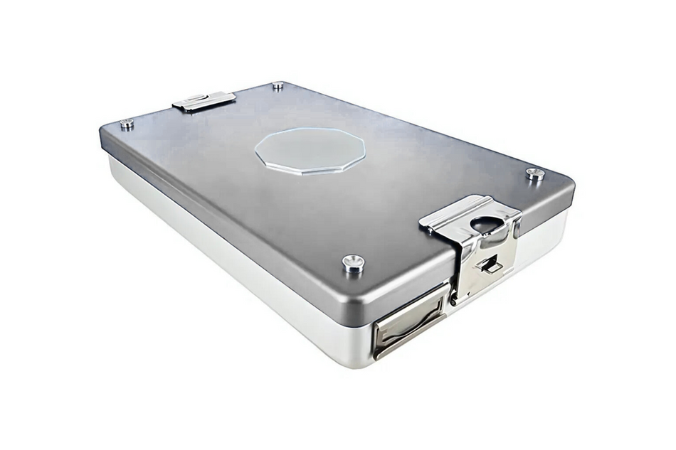 Sterilization container with labyrinth filtration 18 x 14 cm