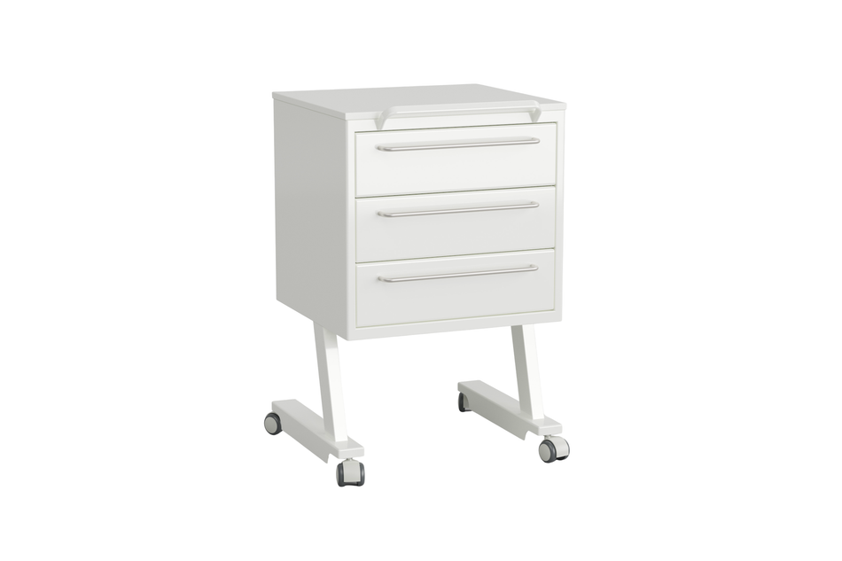 Weesgaard rolling table with three drawers