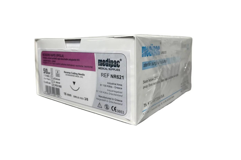 Neosorb (equivalent to Vicryl rapid) - Braided rapid suture, quickly resorbable, pack of 24 pcs