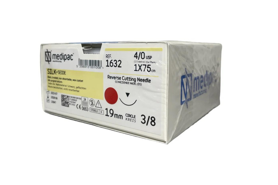 Silk - Non absorbable suture, black, pack of 24 pcs