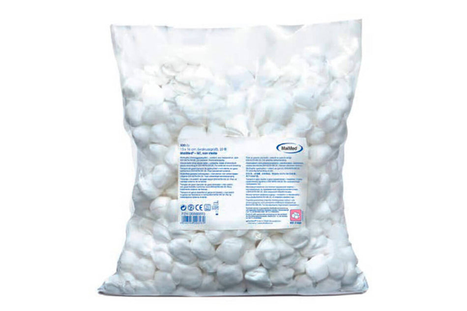Gauze balls size 1 (Ø1.5 cm), pack of 500 pcs