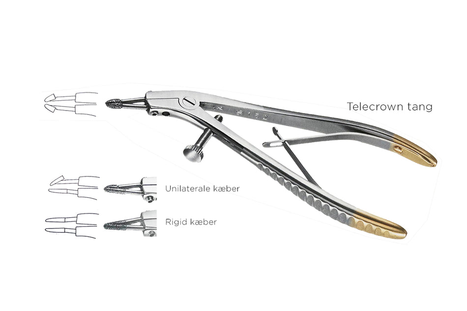 Telecrown pliers with diamond jaws