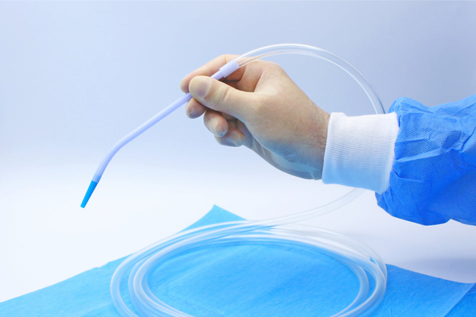 Sterile soft suction tube with suction tip, pack of 10 pcs