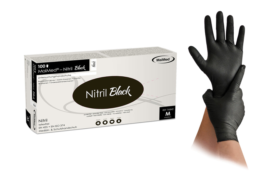 Nitrile examination glove, black, pack of 10 x 100 pcs.