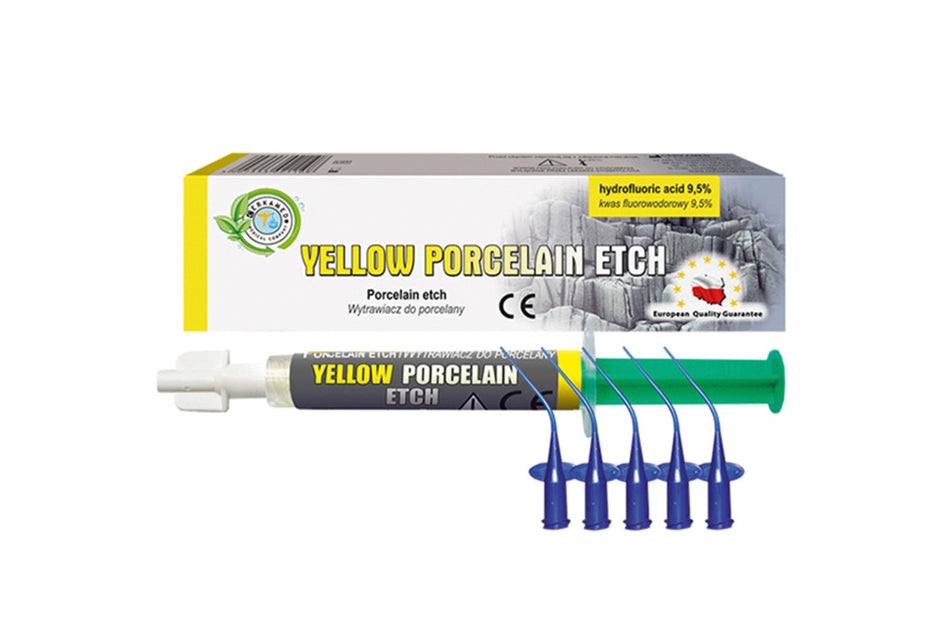 Yellow Porcelain Etch 9.5% Hydroflouride, pack of 2 ml