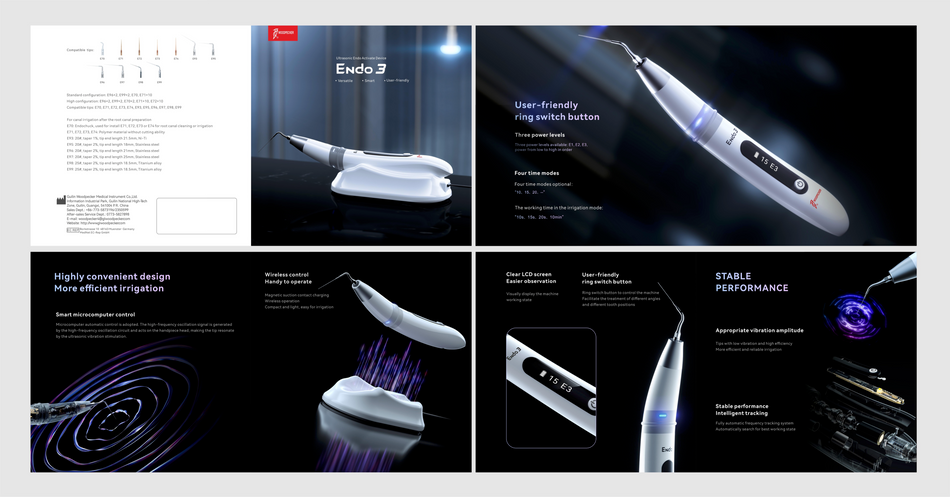 Endo 3 ultrasonic handpiece for rinsing fluid