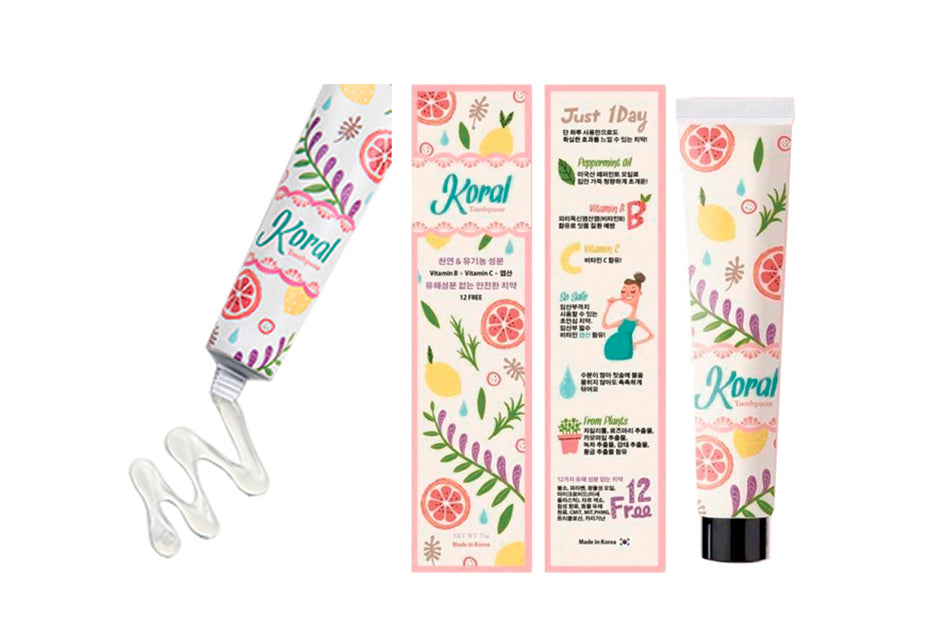 Koral Natural toothpaste, pack of 10 tubes of 75 g