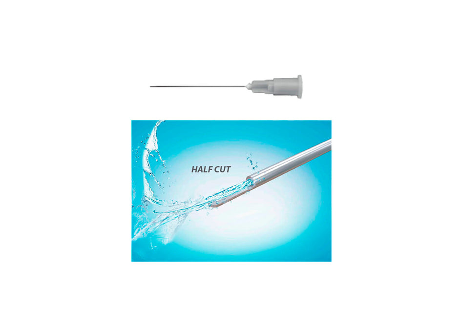Halfcut irrigation needles, 30G, pack of 100 pcs