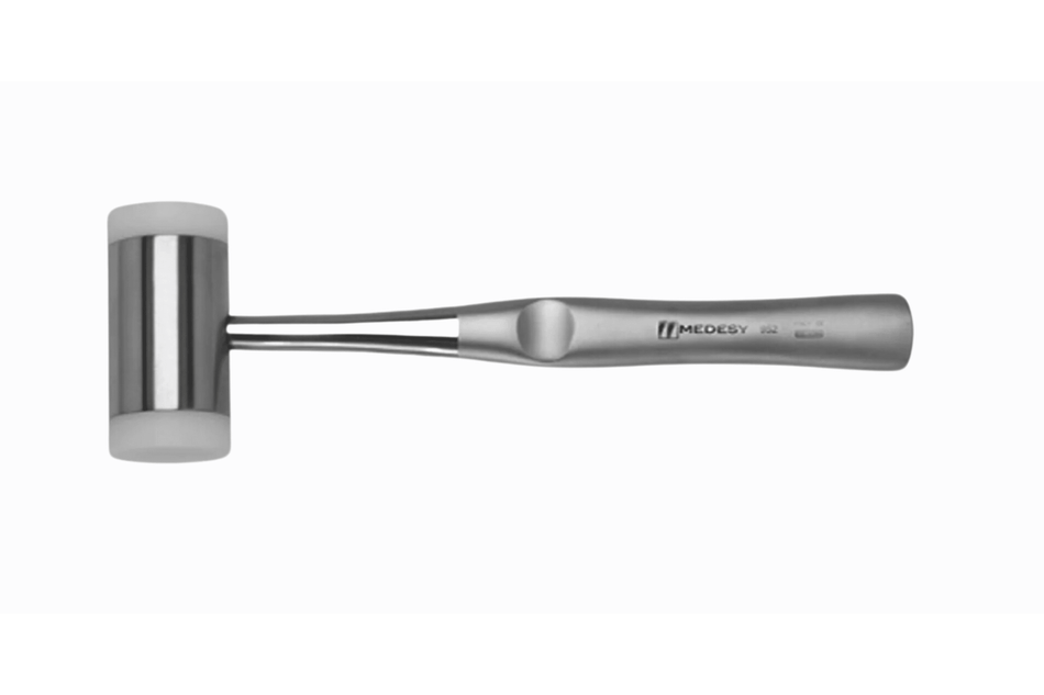 Surgery hammer with Teflon impact surfaces