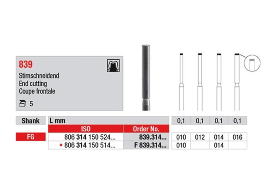 End cutting drill, pack of 5 pcs. (FG)