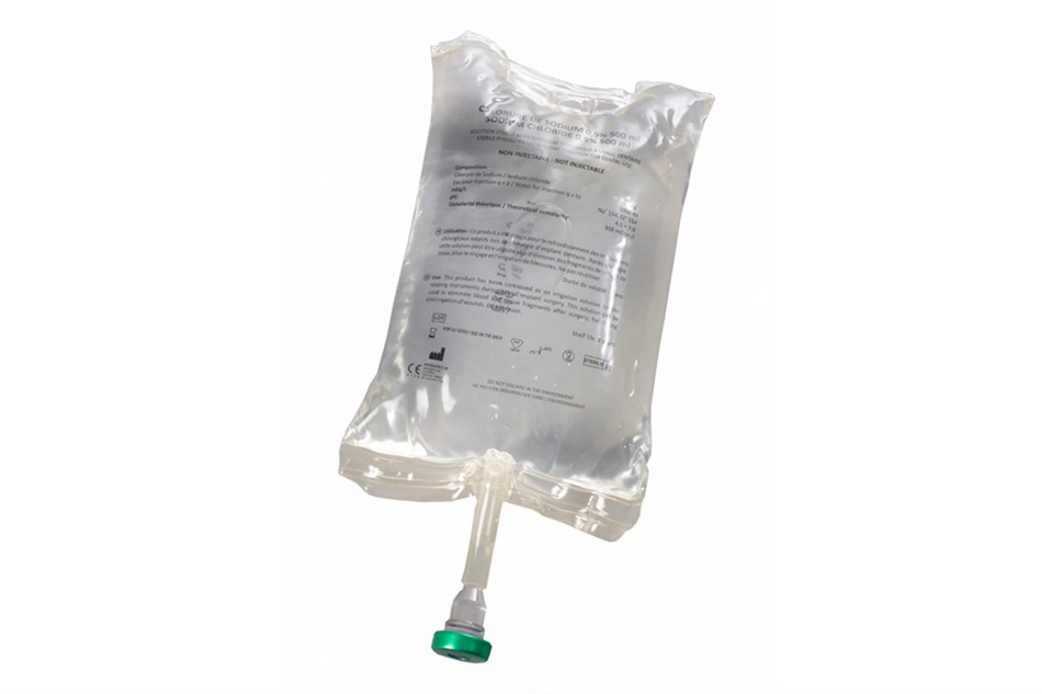 Rinse water sodium chloride in 500 ml bags