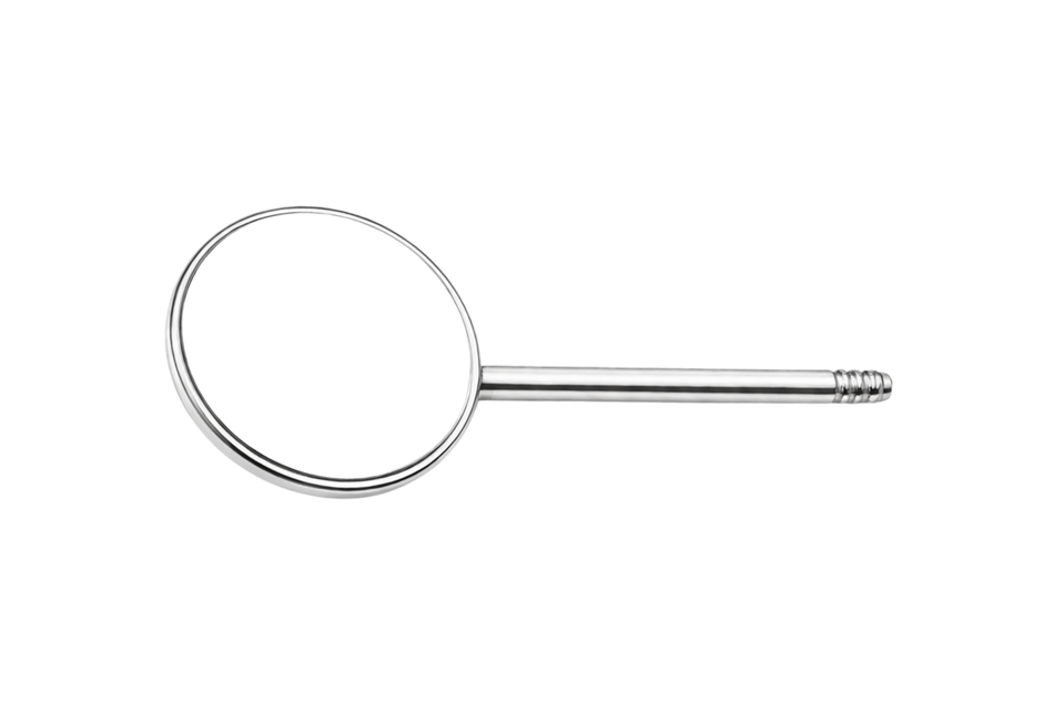 Comfort Mouth Mirrors Rhodium front, pack of 12 pcs