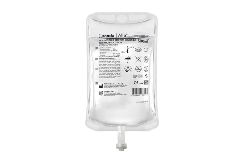 Weesgaard Flushing Water Sodium Chloride, 15x 500 ml bags, New